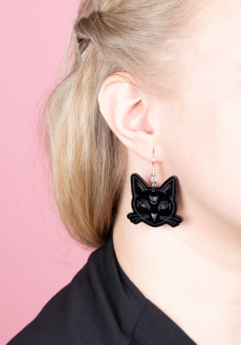 Black Cat Korvakorut-Glimmering Deep Design-Miss Windy Shop