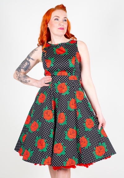 Hepburn Rockabilly Rose Kellomekko-Lady Vintage-Miss Windy Shop