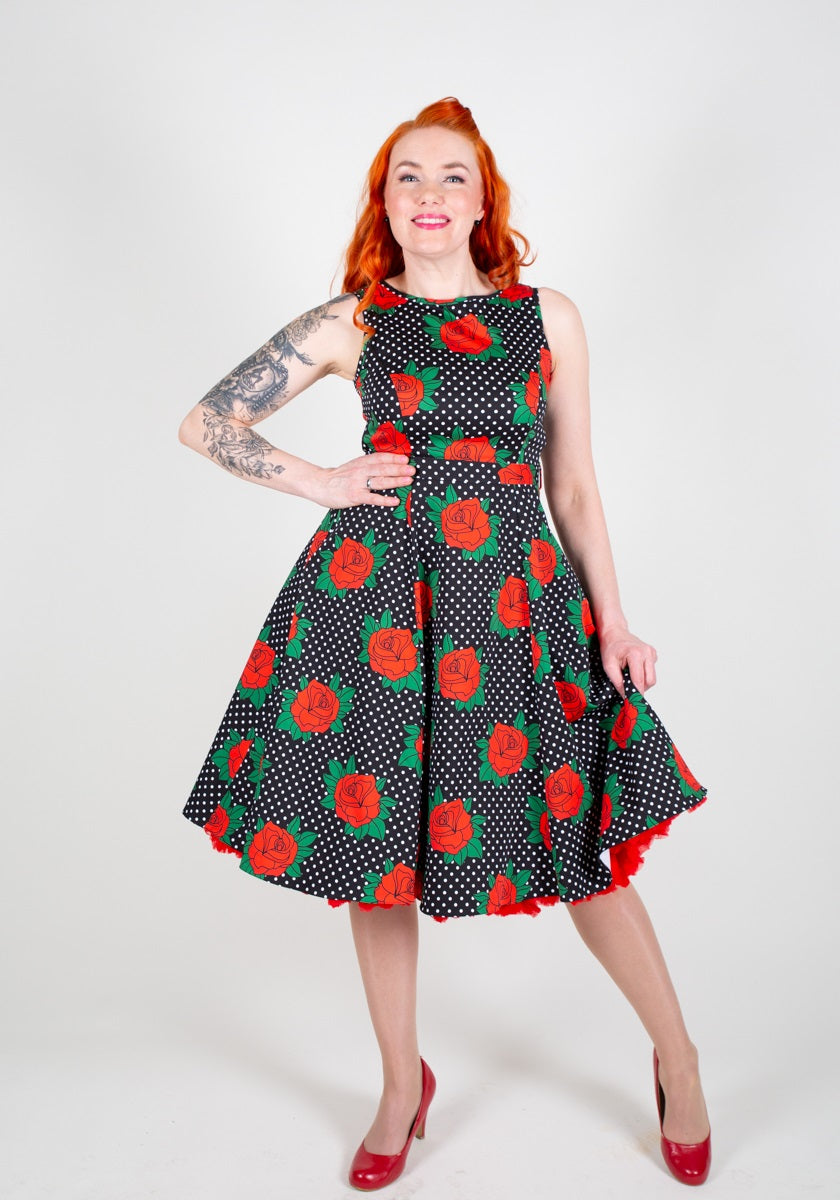 Hepburn Rockabilly Rose Kellomekko-Lady Vintage-Miss Windy Shop