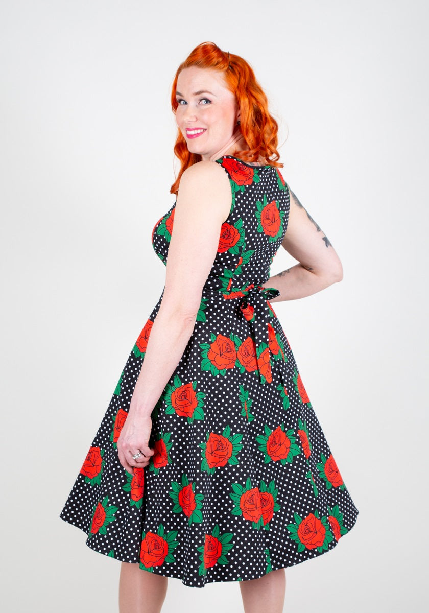 Hepburn Rockabilly Rose Kellomekko-Lady Vintage-Miss Windy Shop