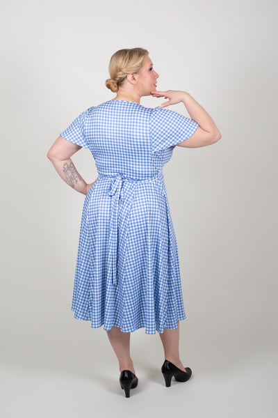 Lyra Blue Gingham Mekko-Lady Vintage-Miss Windy Shop