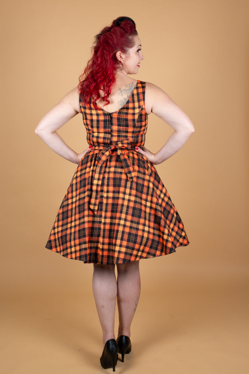 Tea Halloween Tartan Kellomekko-Lady Vintage-Miss Windy Shop