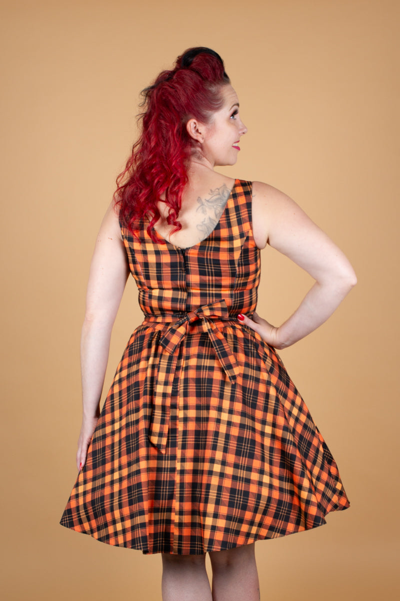 Tea Halloween Tartan Kellomekko-Lady Vintage-Miss Windy Shop