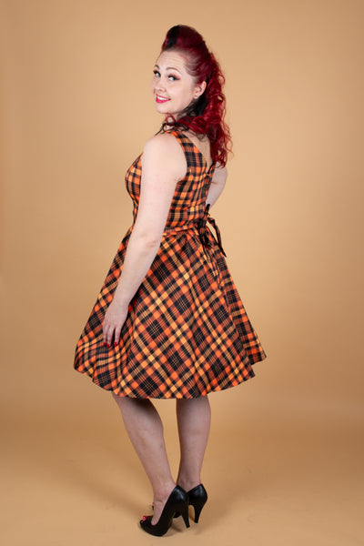 Tea Halloween Tartan Kellomekko-Lady Vintage-Miss Windy Shop