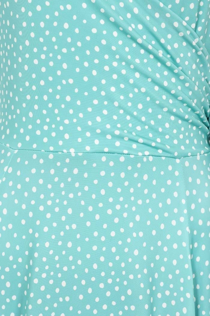 Esme Teal Polka Dot Kellomekko-Lady Vintage-Miss Windy Shop