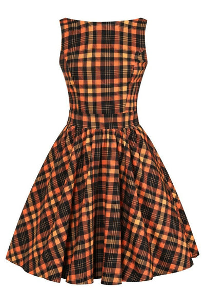 Tea Halloween Tartan Kellomekko-Lady Vintage-Miss Windy Shop