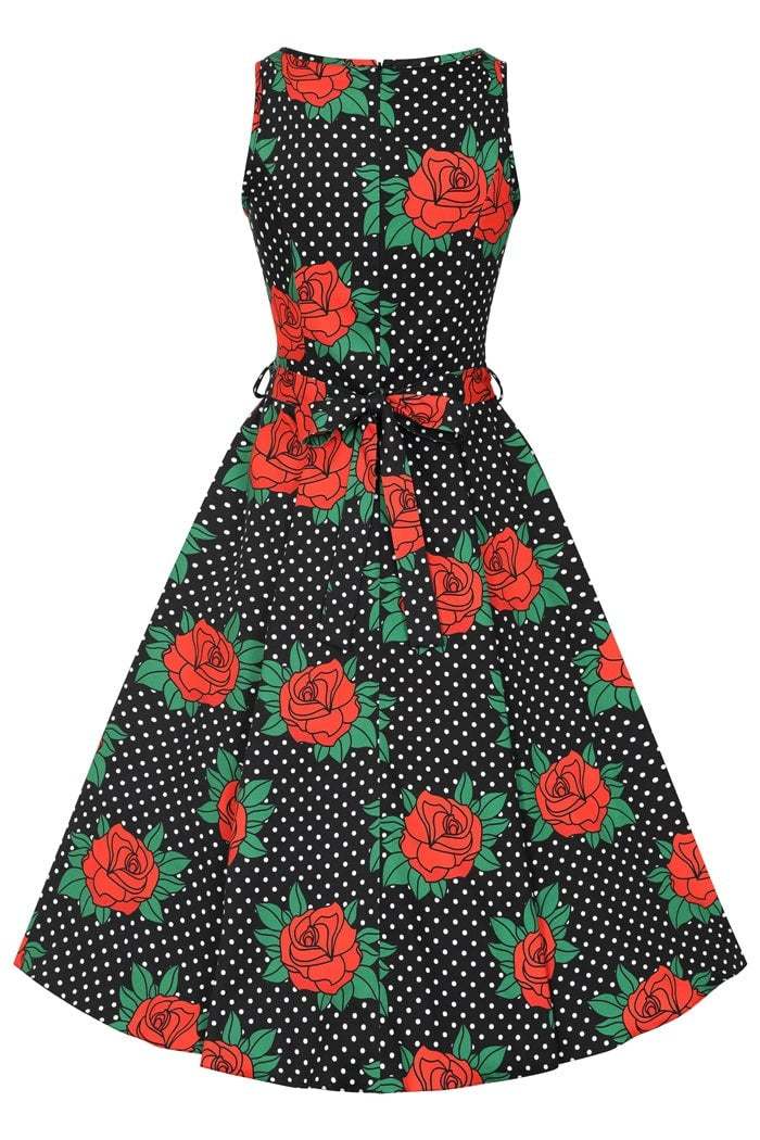 Hepburn Rockabilly Rose Kellomekko-Lady Vintage-Miss Windy Shop