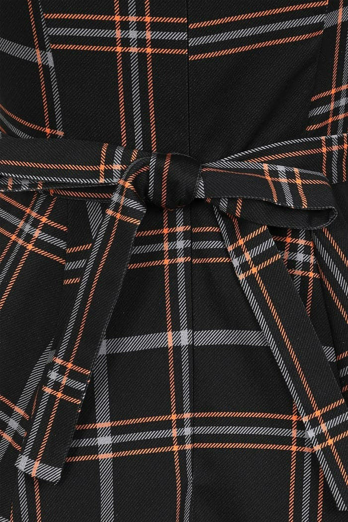 Hepburn Pumpkin Tartan Kellomekko-Lady Vintage-Miss Windy Shop