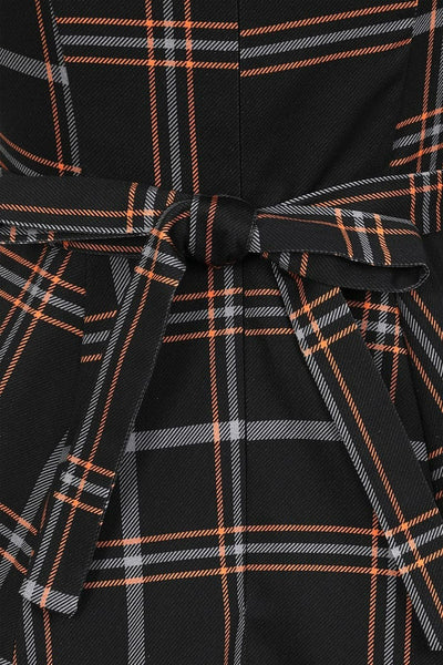 Hepburn Pumpkin Tartan Kellomekko-Lady Vintage-Miss Windy Shop