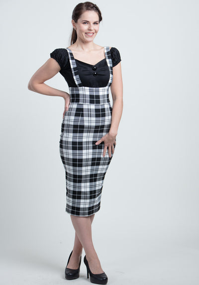 Karen Monochrome Check Suspender Kynähame-Collectif-Miss Windy Shop