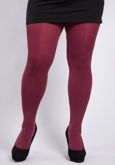 90 Denier Curvy Super Stretch Burgundy Sukkahousut-Pamela Mann-Miss Windy Shop