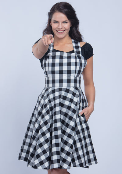 Victorine Pinafore Black Lappuhame-Hell Bunny-Miss Windy Shop