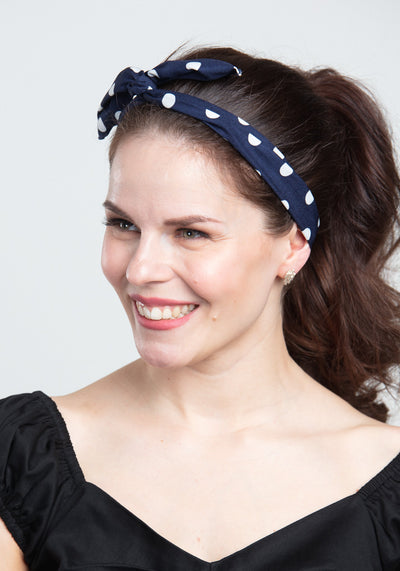 Blue Polka Dot Wired Bandana-Collectif-Miss Windy Shop