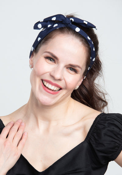 Blue Polka Dot Wired Bandana-Collectif-Miss Windy Shop