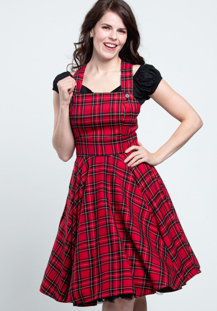 Irvine Pinafore Red Lappuhame-Hell Bunny-Miss Windy Shop