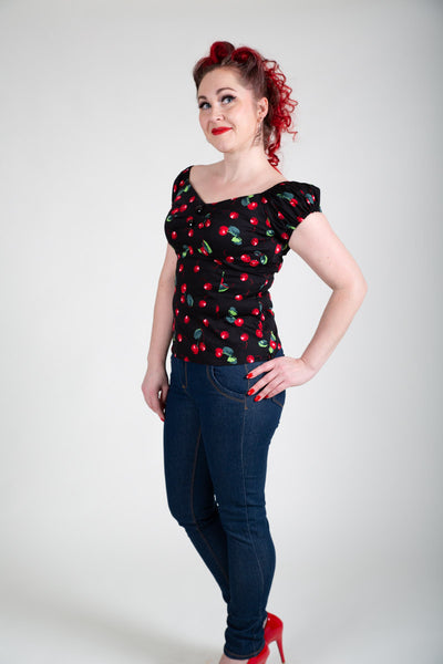 Dolores Cherry Print Top-Collectif-Miss Windy Shop