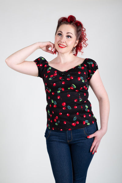 Dolores Cherry Print Top-Collectif-Miss Windy Shop