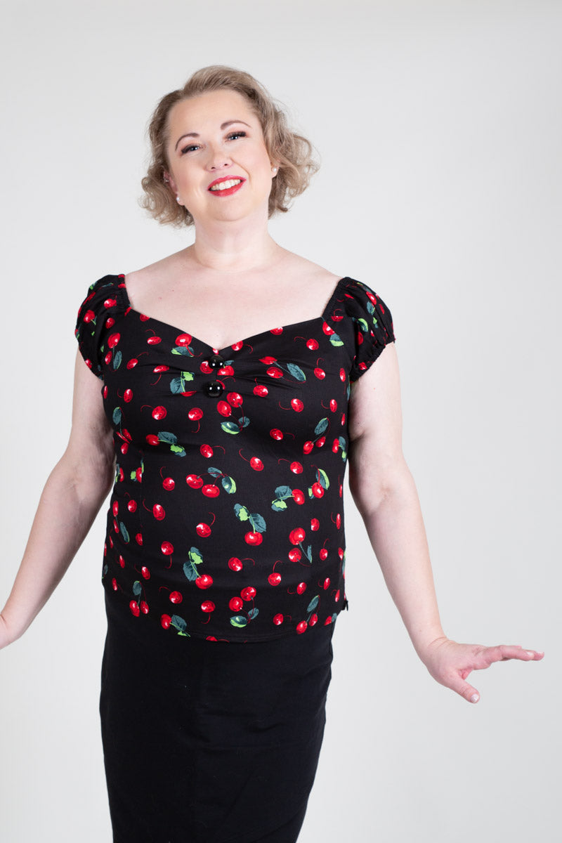 Dolores Cherry Print Top-Collectif-Miss Windy Shop