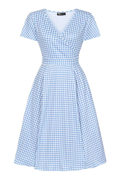 Lyra Blue Gingham Mekko-Lady Vintage-Miss Windy Shop