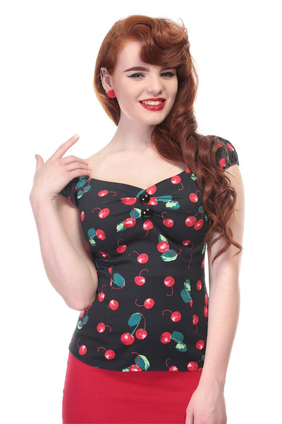 Dolores Cherry Print Top-Collectif-Miss Windy Shop