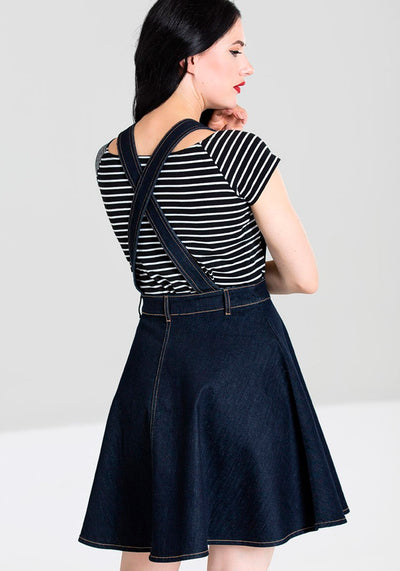 Dakota Pinafore Navy Lappuhame-Hell Bunny-Miss Windy Shop