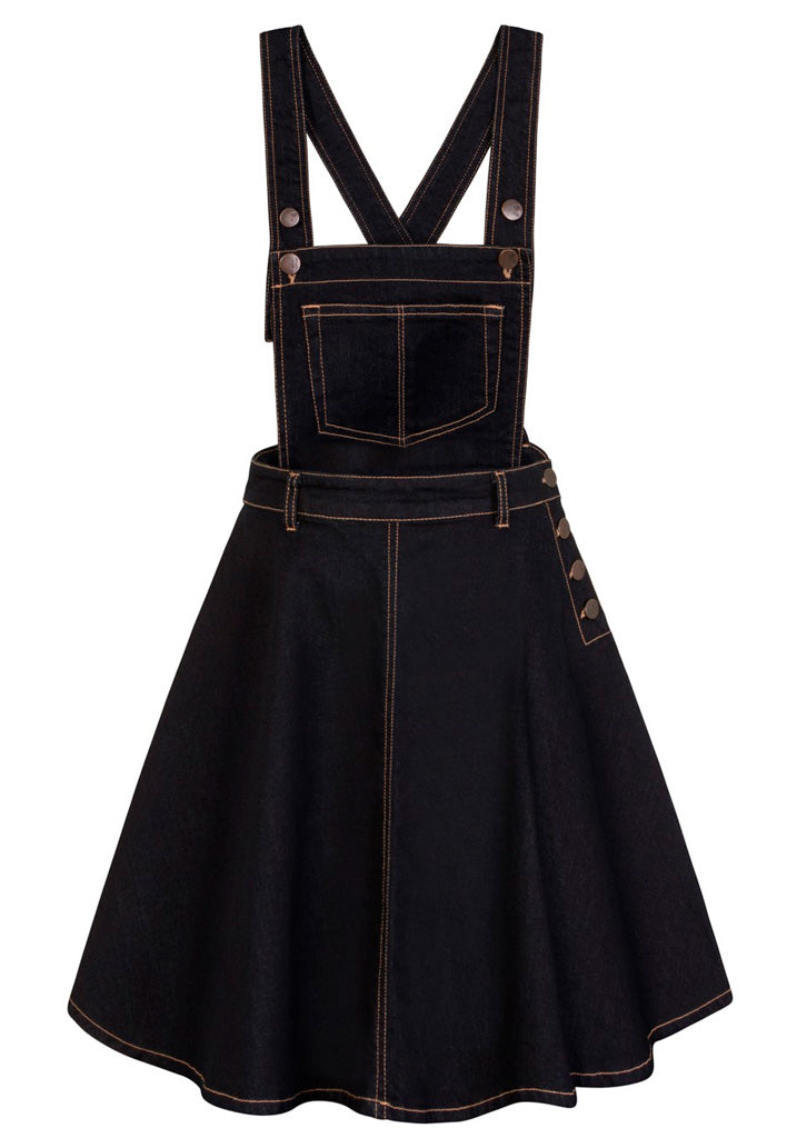 Dakota Pinafore Navy Lappuhame-Hell Bunny-Miss Windy Shop