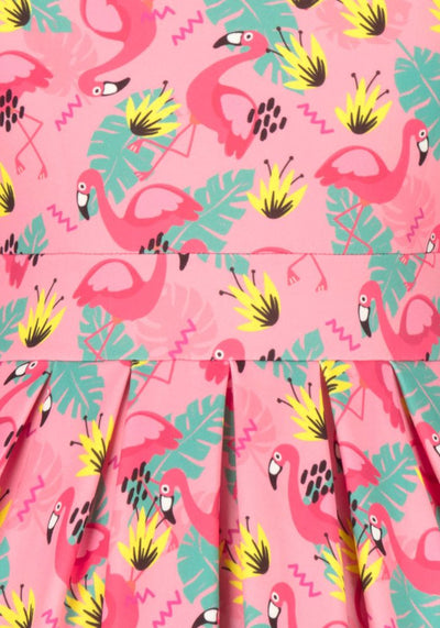 Eva 80's Flamingo Mekko-Lady Vintage-Miss Windy Shop