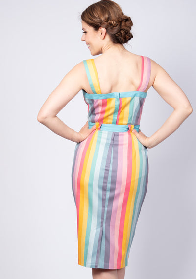 Tess Dreamy Rainbow Stripe Pencil Kynämekko-Collectif-Miss Windy Shop