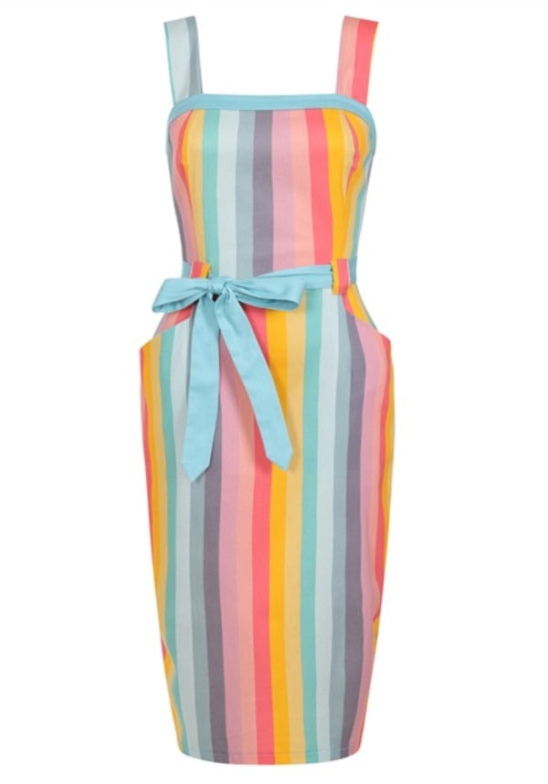 Tess Dreamy Rainbow Stripe Pencil Kynämekko-Collectif-Miss Windy Shop