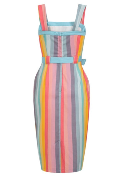 Tess Dreamy Rainbow Stripe Pencil Kynämekko-Collectif-Miss Windy Shop