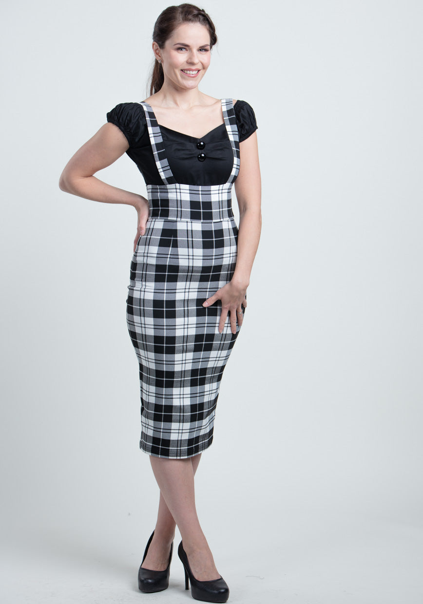 Karen Monochrome Check Suspender Kynähame-Collectif-Miss Windy Shop