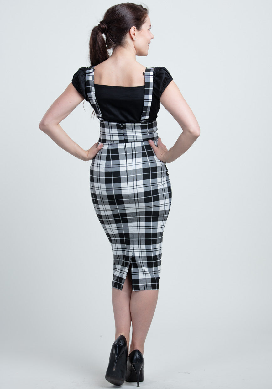 Karen Monochrome Check Suspender Kynähame-Collectif-Miss Windy Shop