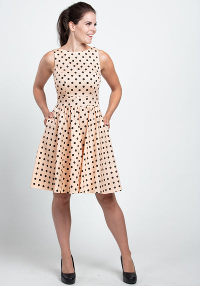 Tea Alsean Polka Dot Kellomekko-Lady Vintage-Miss Windy Shop