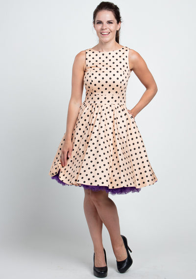 Tea Alsean Polka Dot Kellomekko-Lady Vintage-Miss Windy Shop